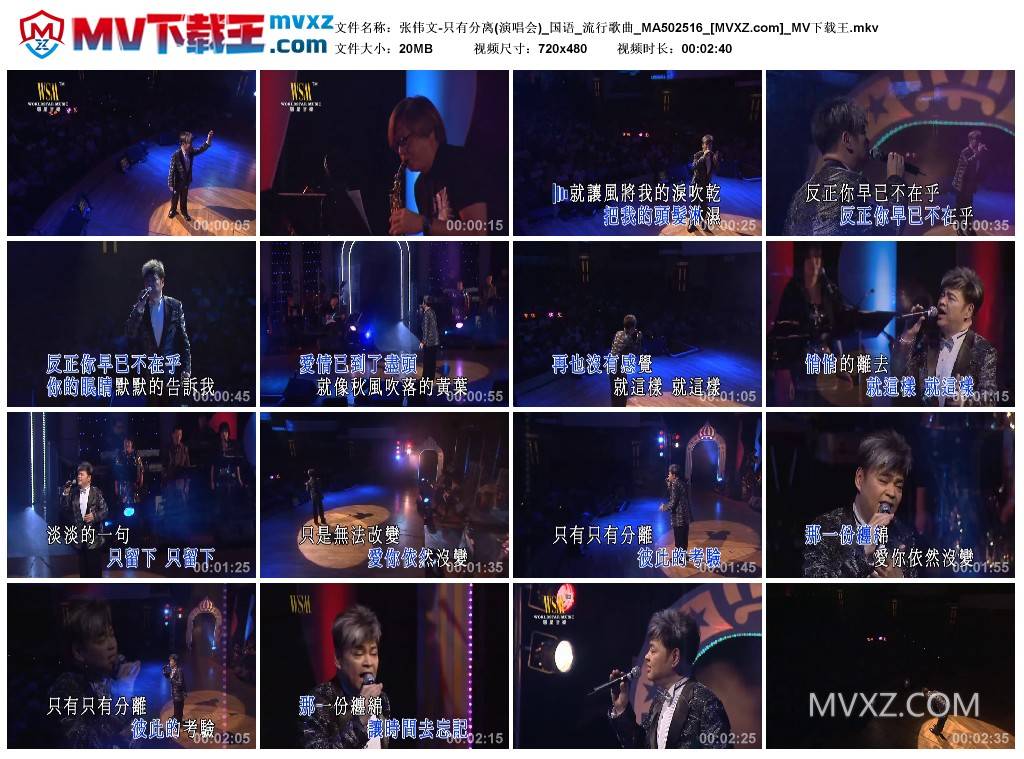 张伟文-只有分离(演唱会)_国语_流行歌曲_MA502516